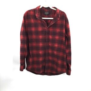 Pendleton Mason Red Flannel checkered Button front shirt outdoor workwear L